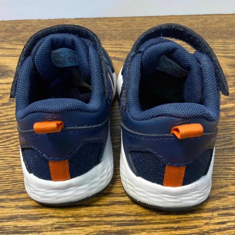New Balance 650 Toddler Boy Navy Blue Orange Sneakers IT650NB1 Size 7 US